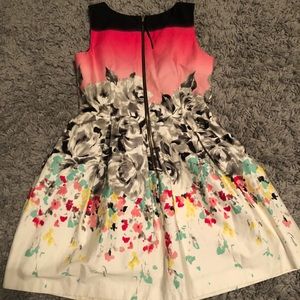 🌹 EUC retro style ombré floral lined dress Sz 12P